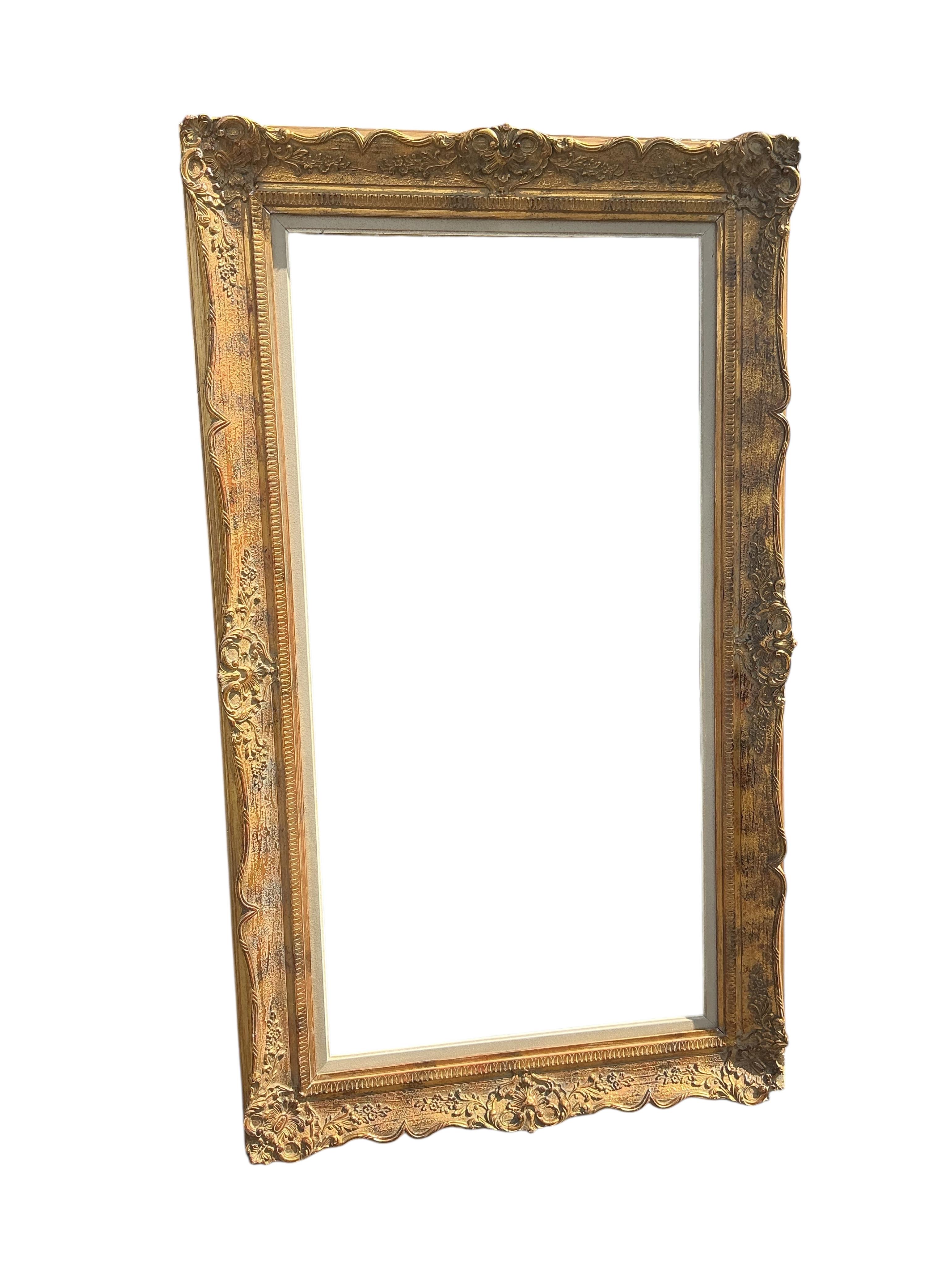 Five Victorian and later rectangular giltwood and composition picture frames, largest width 85cm, height 146cm